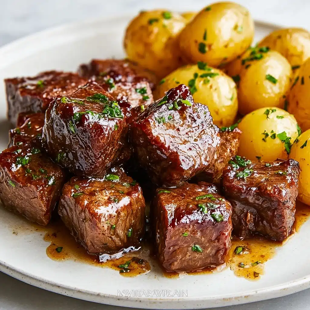 Garlic Steak Bites and Potatoes Recipe - Recipe Image