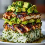 Honey Lime Chicken & Avocado Rice Stack Recipe