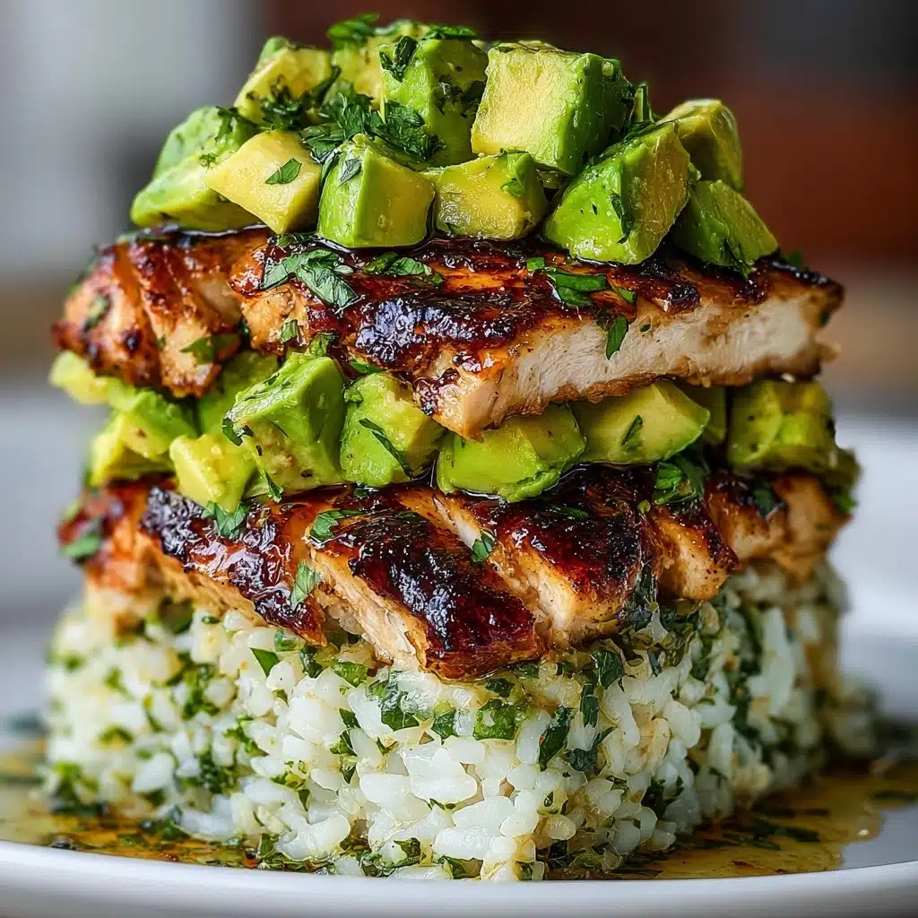 Honey Lime Chicken & Avocado Rice Stack Recipe