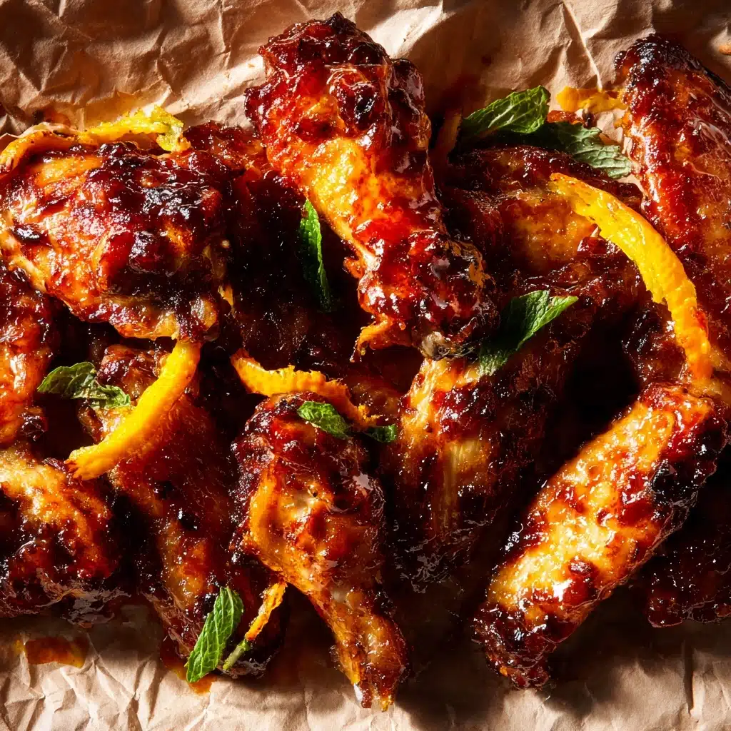Hot Honey Peach Wings Recipe - Recipe Image