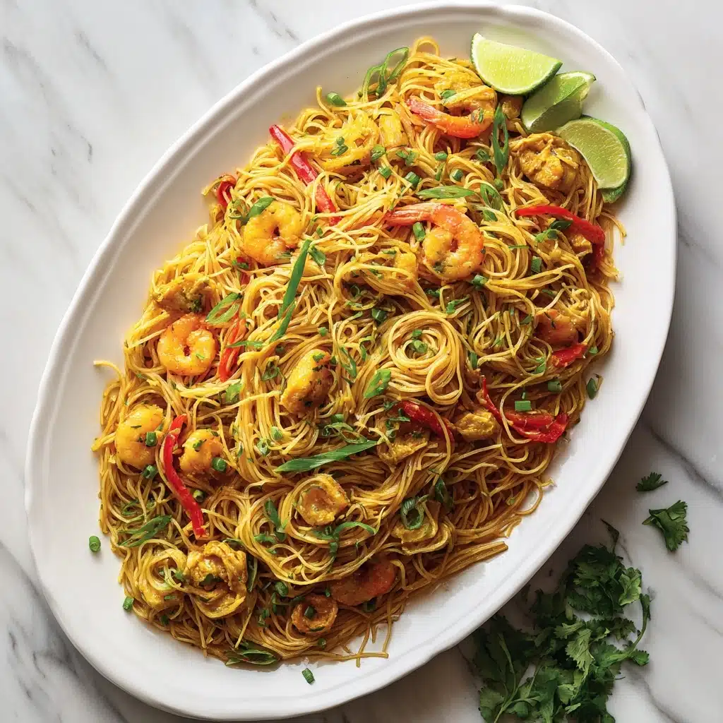 Singapore Noodles with Shrimp Chicken Recipe