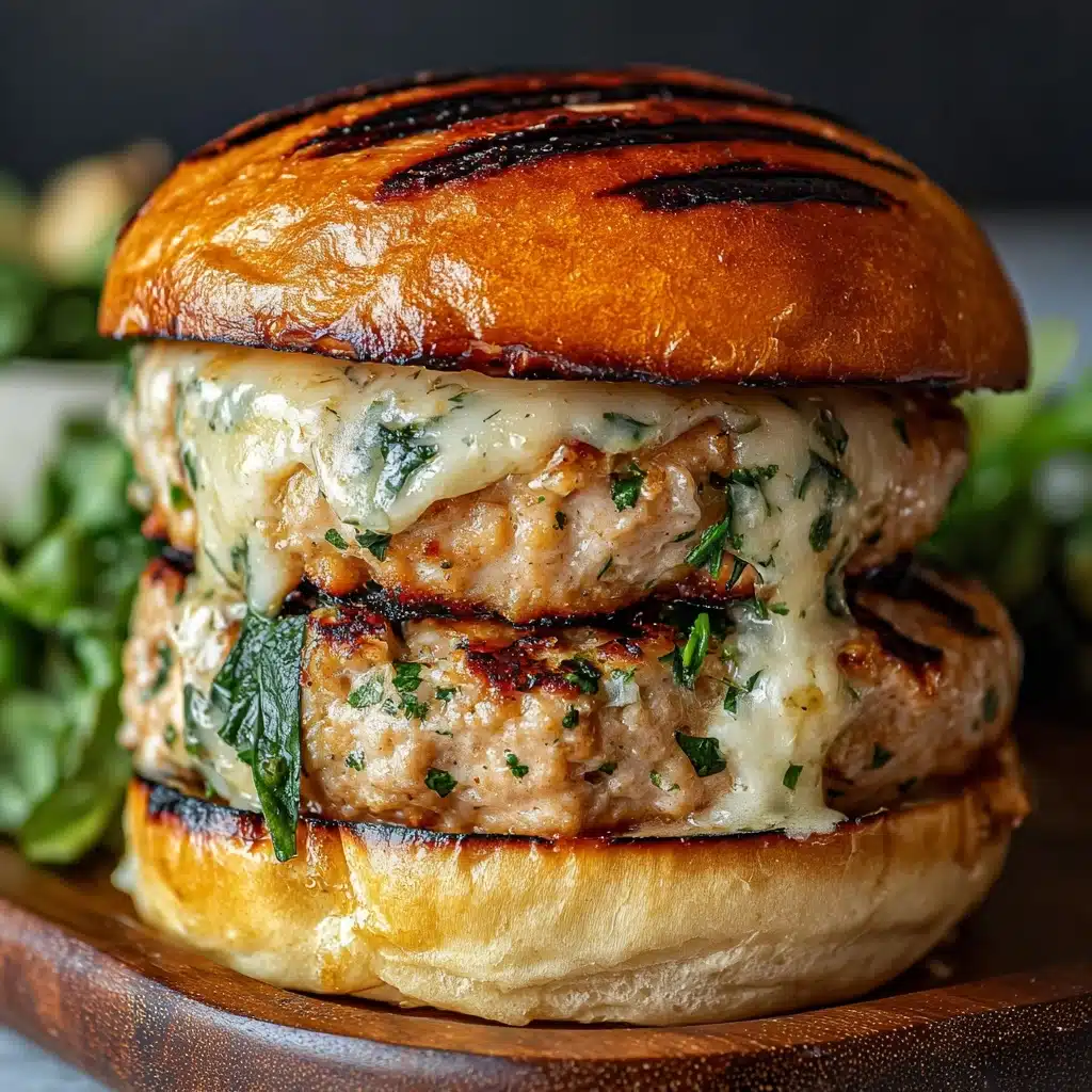 White Cheddar Spinach Chicken Burgers Recipe