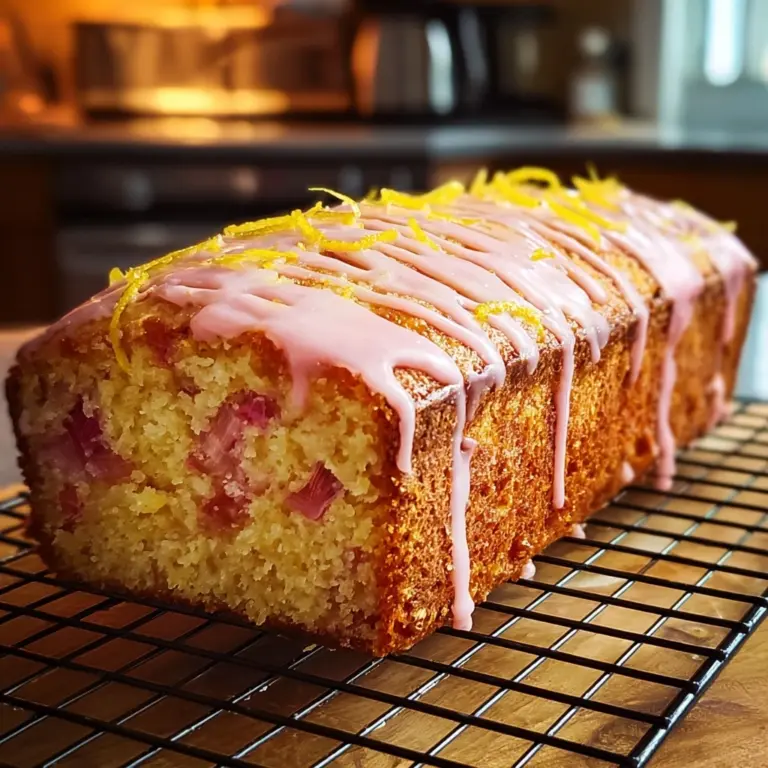 Lemon Rhubarb Loaf with Glaze Recipe