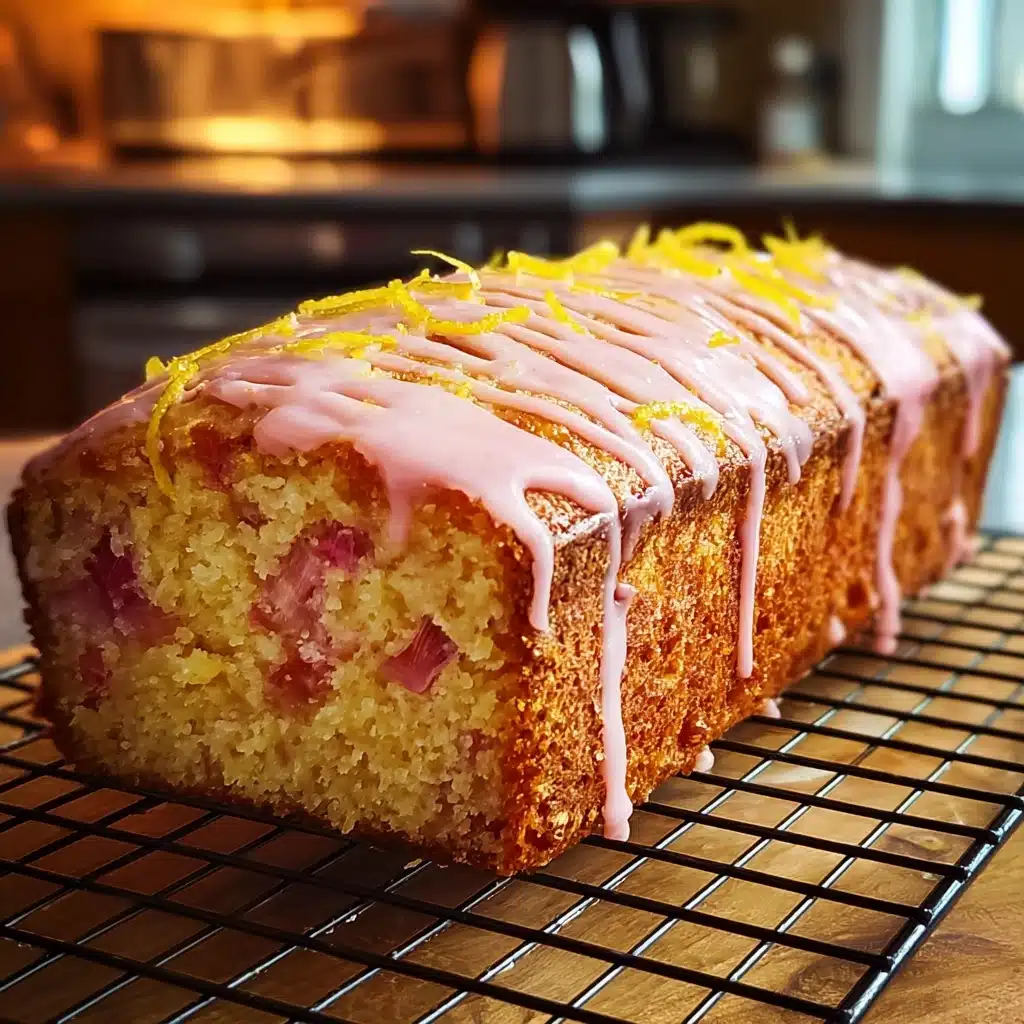 Lemon Rhubarb Loaf with Glaze Recipe