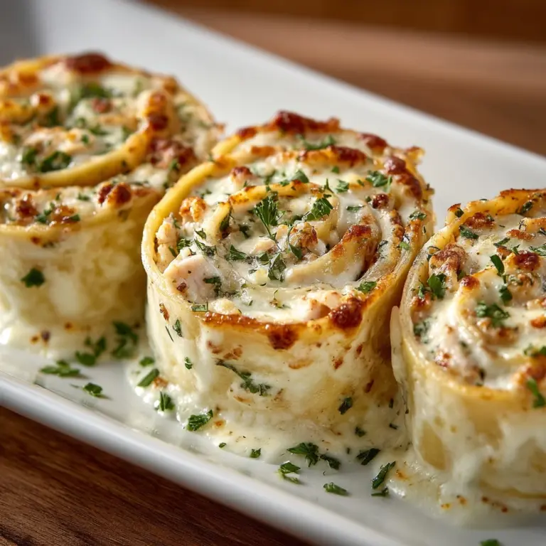 Chicken Alfredo Lasagna Rolls Recipe