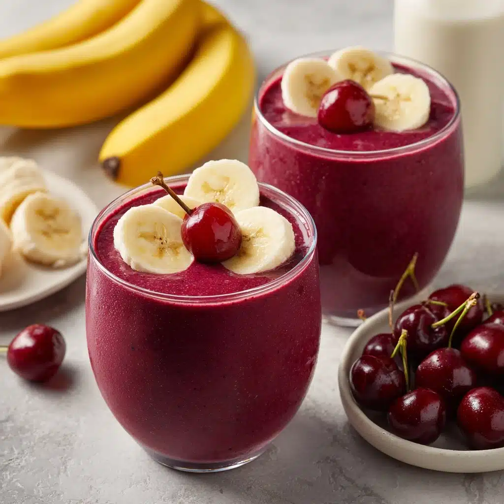 Cherry Smoothie Yogurt Banana Recipe - Recipe Image