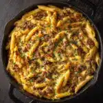 Cheesy Ground Beef Pasta Skillet Recipe