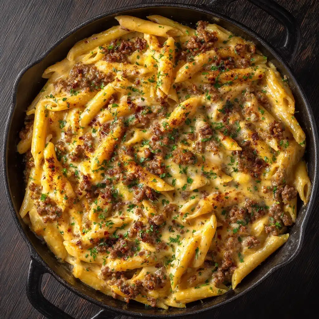 Cheesy Ground Beef Pasta Skillet Recipe