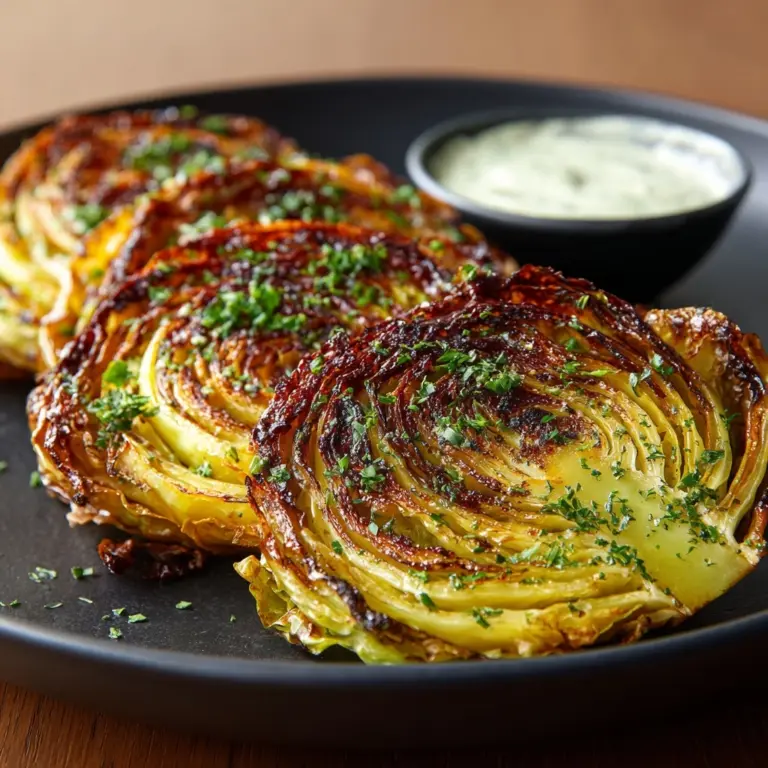 Oven Roasted Garlic Cabbage Steaks Recipe