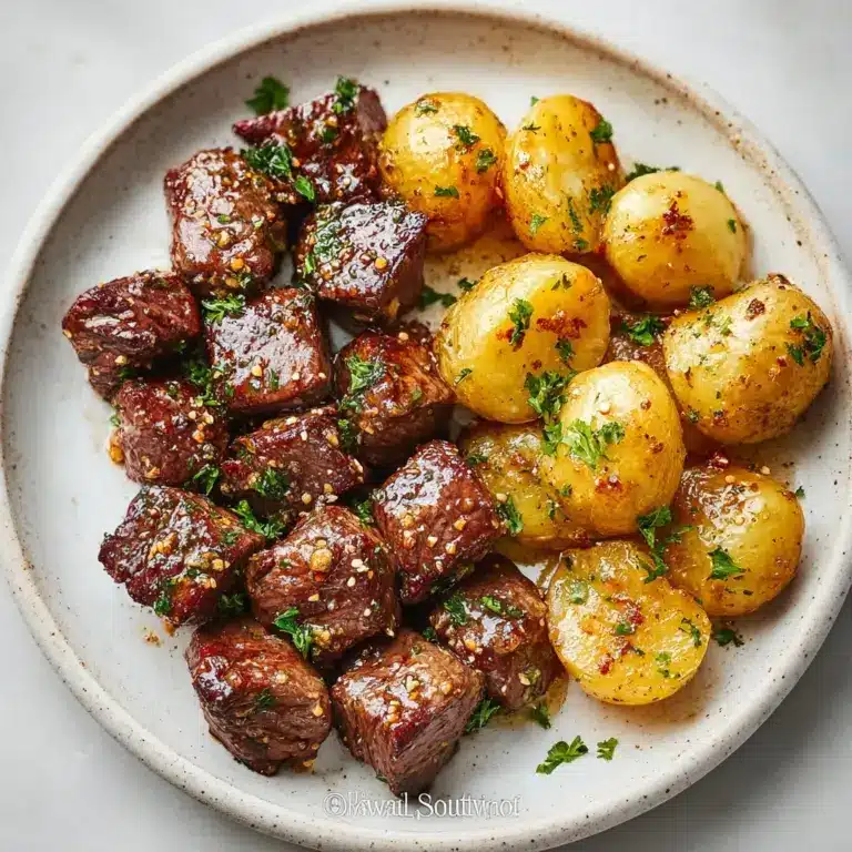 Garlic Steak Bites and Potatoes Recipe