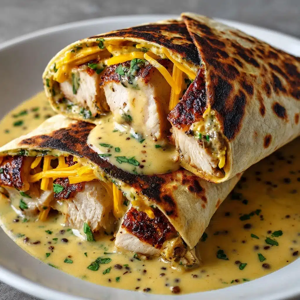 Cheesy Garlic Chicken Wraps Recipe - Recipe Image