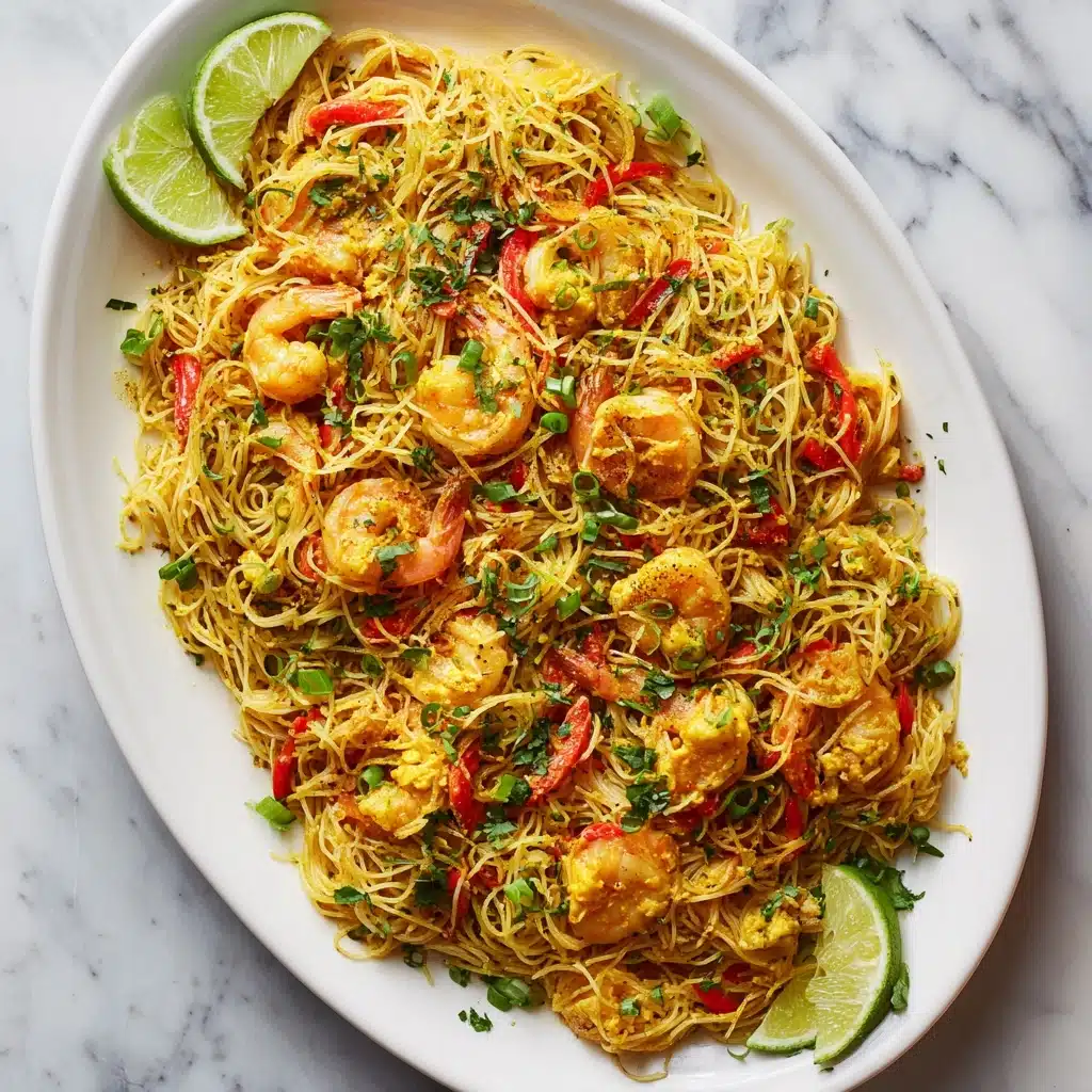 Singapore Noodles with Shrimp Chicken Recipe - Recipe Image