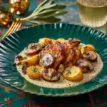 Herb Roasted Chicken in Creamy White Wine Sauce Recipe