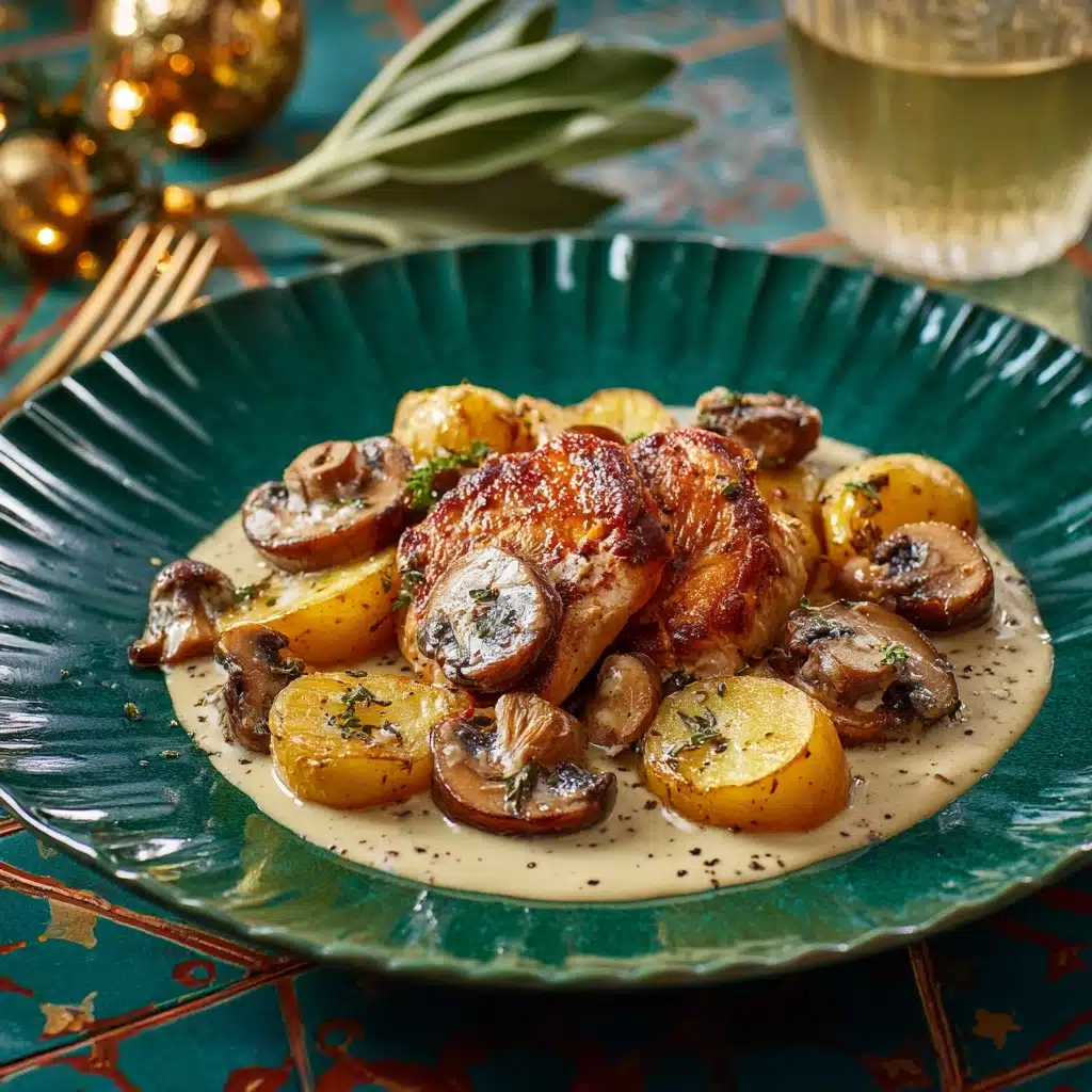 Herb Roasted Chicken in Creamy White Wine Sauce Recipe