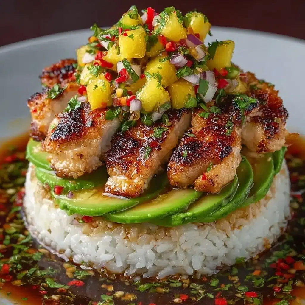 Honey Lime Chicken & Avocado Rice Stack Recipe - Recipe Image