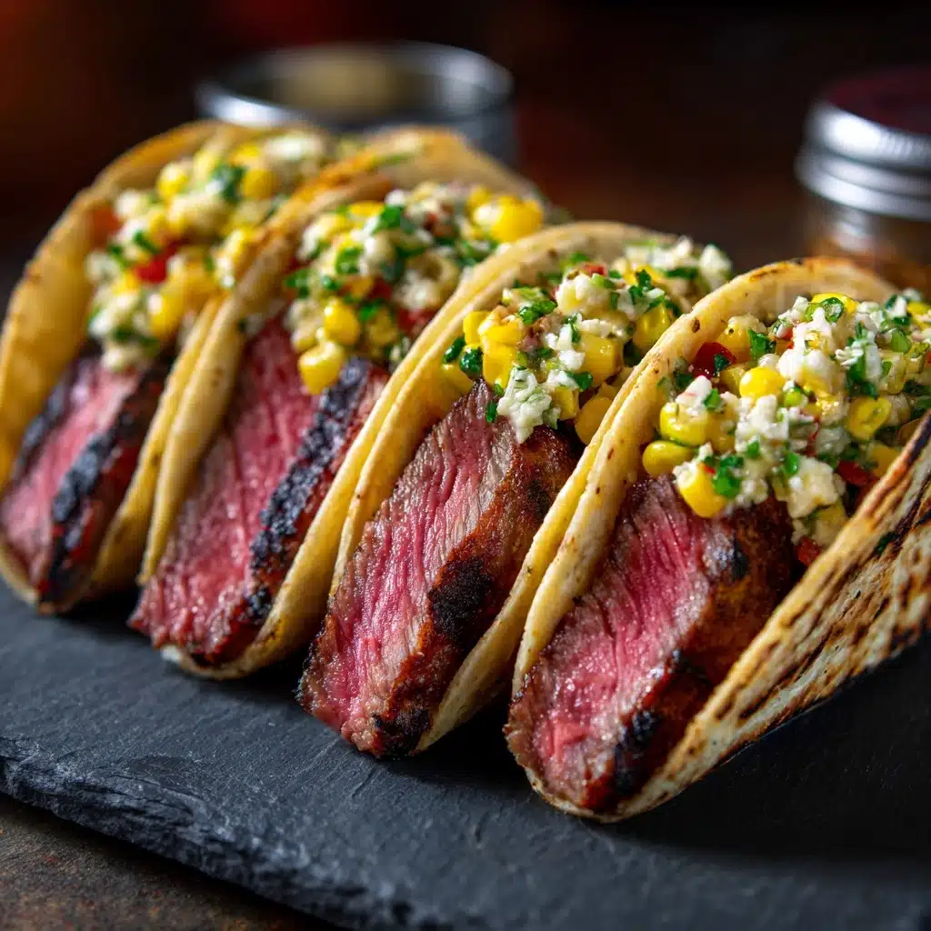 Grilled Steak Elote Tacos Recipe - Recipe Image