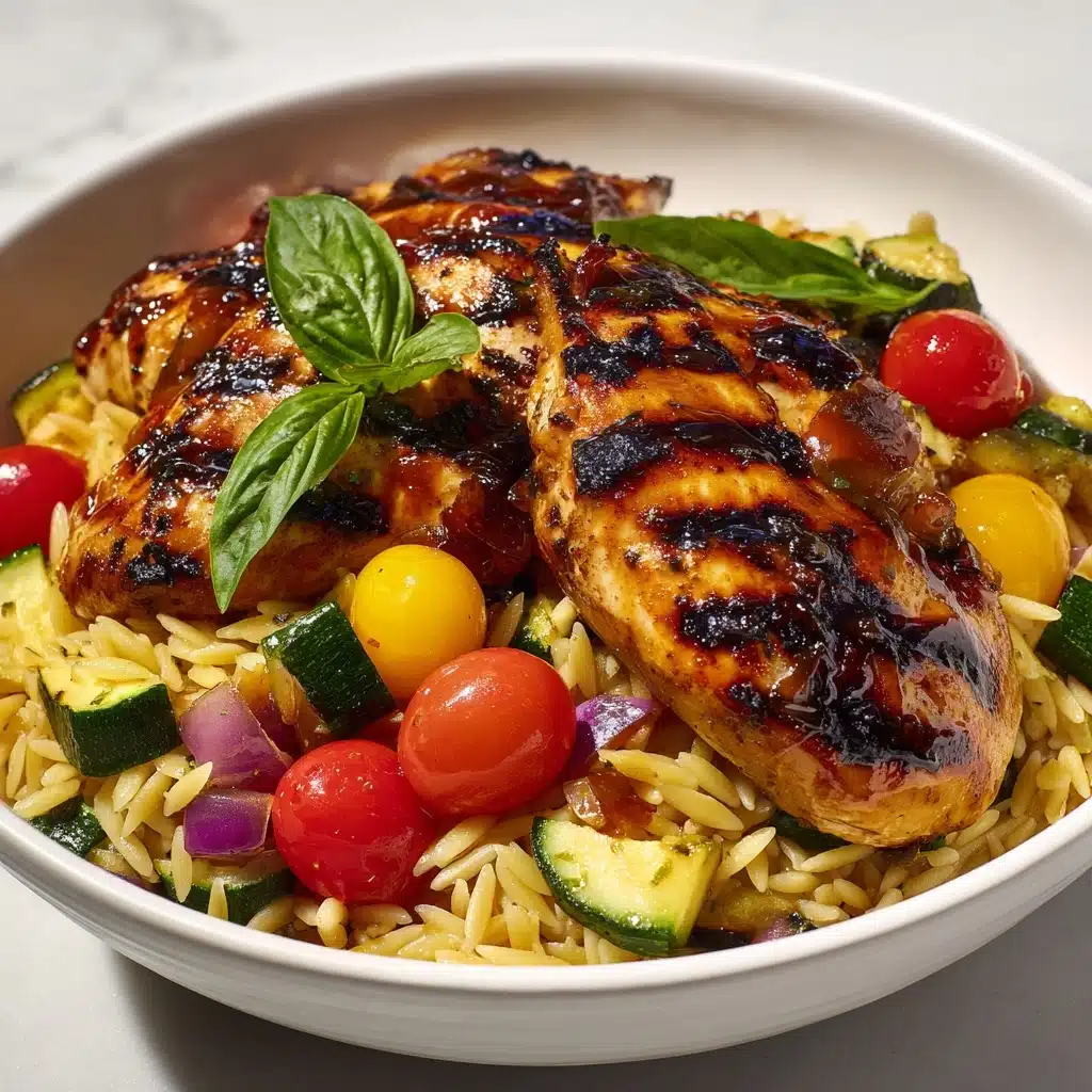 Easy Balsamic Chicken & Veggie Orzo Recipe