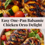 Easy Balsamic Chicken & Veggie Orzo Recipe