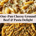 Cheesy Ground Beef Pasta Skillet Recipe