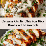 Chicken & Rice Bowls with Creamy Garlic Sauce Recipe