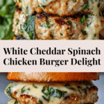 White Cheddar Spinach Chicken Burgers Recipe