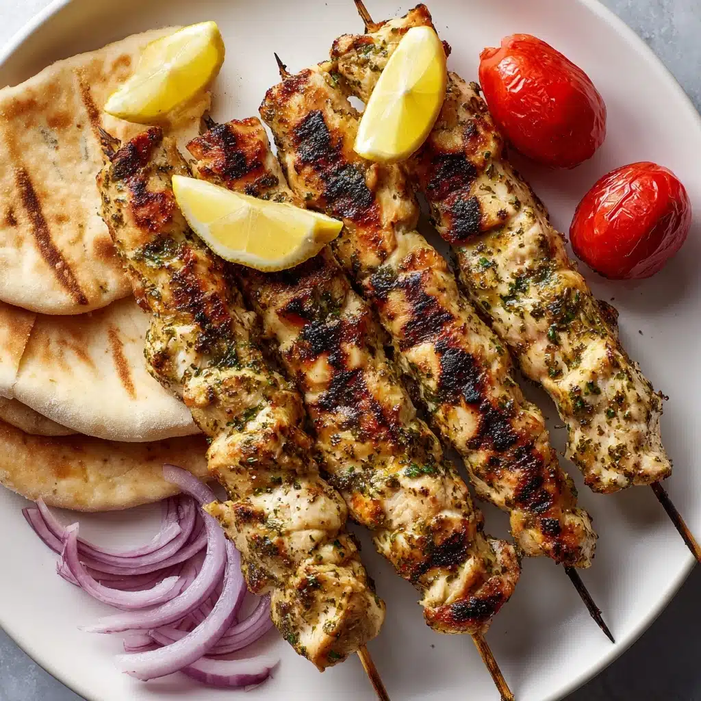Greek Chicken Souvlaki recipe (Skewers) with Tzatziki Recipe - Recipe Image