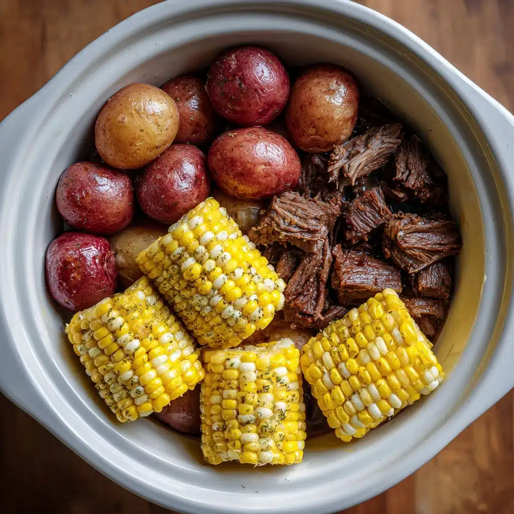 Slow Cooker Steak, Potatoes, and Corn Recipe - Recipe Image