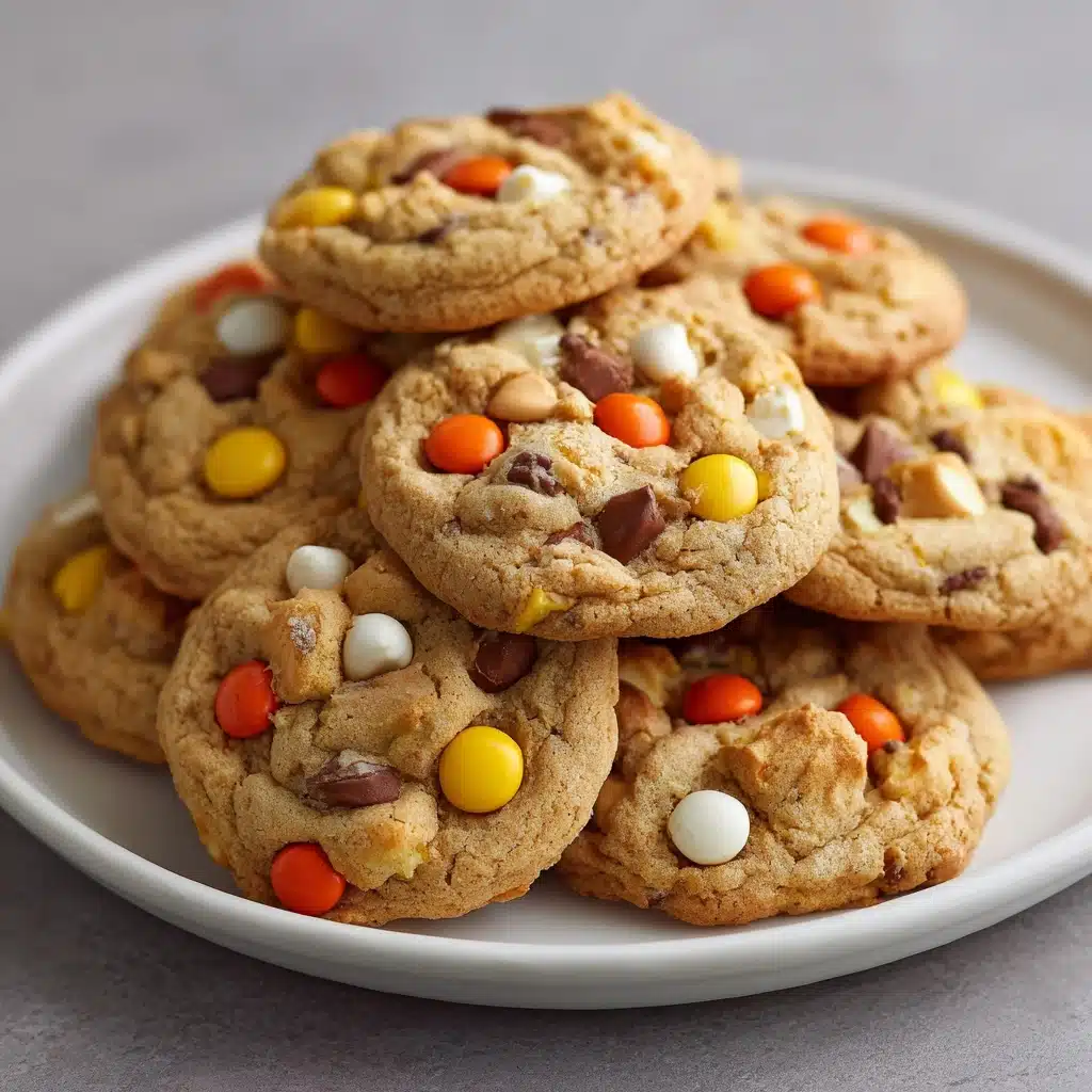 White Chocolate Reese’s Pieces Peanut Butter Chip Cookies Recipe