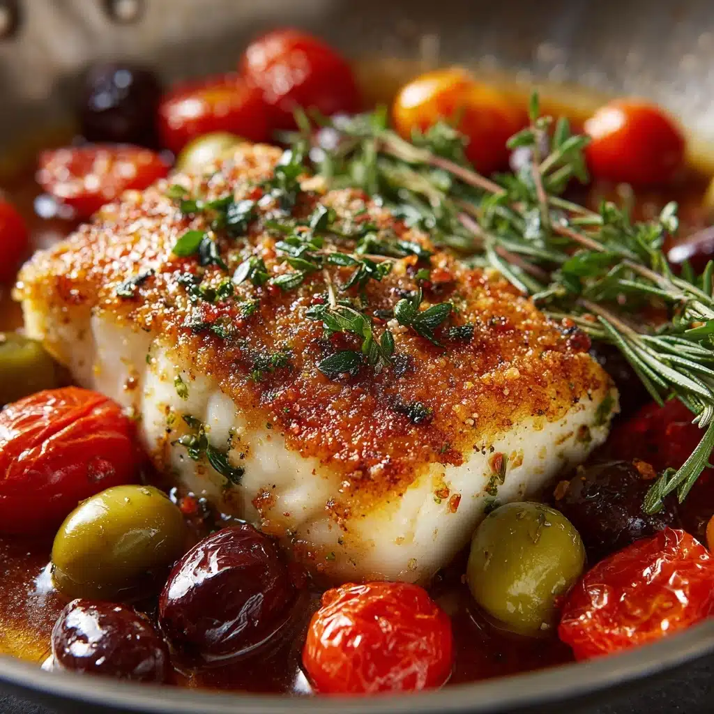 Baked Fish with Cherry Tomatoes and Olives Recipe