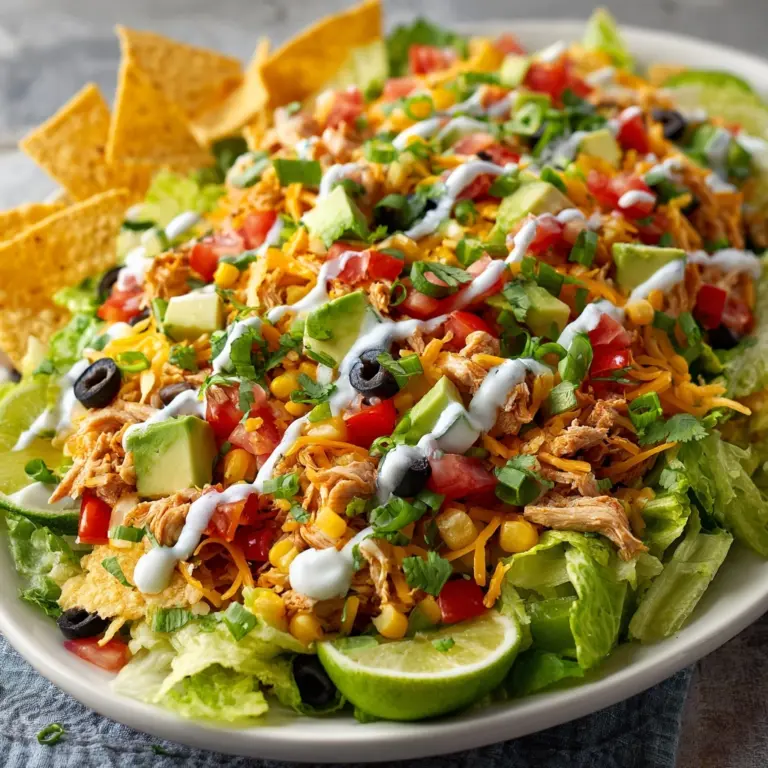 Chicken Taco Salad with Salsa Ranch Dressing Recipe