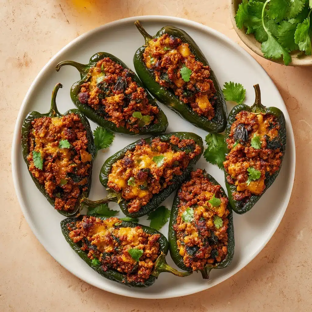 Teriyaki Ground Beef Stuffed Poblano Peppers Recipe - Recipe Image