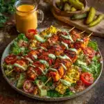 Chopped Honey Buffalo Chicken Skewer Salad Recipe