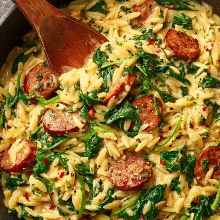 Creamy Chicken Sausage Orzo Skillet Recipe