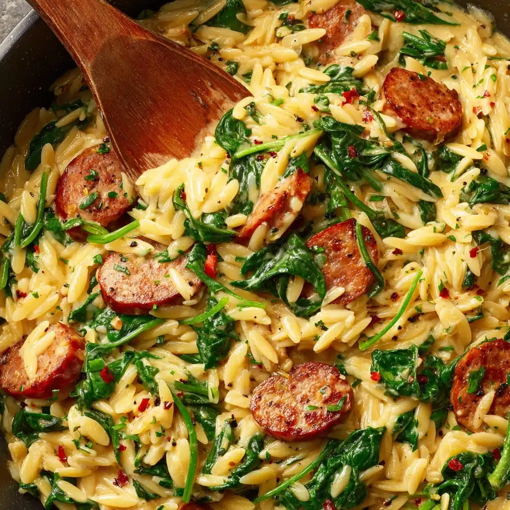 Creamy Chicken Sausage Orzo Skillet Recipe