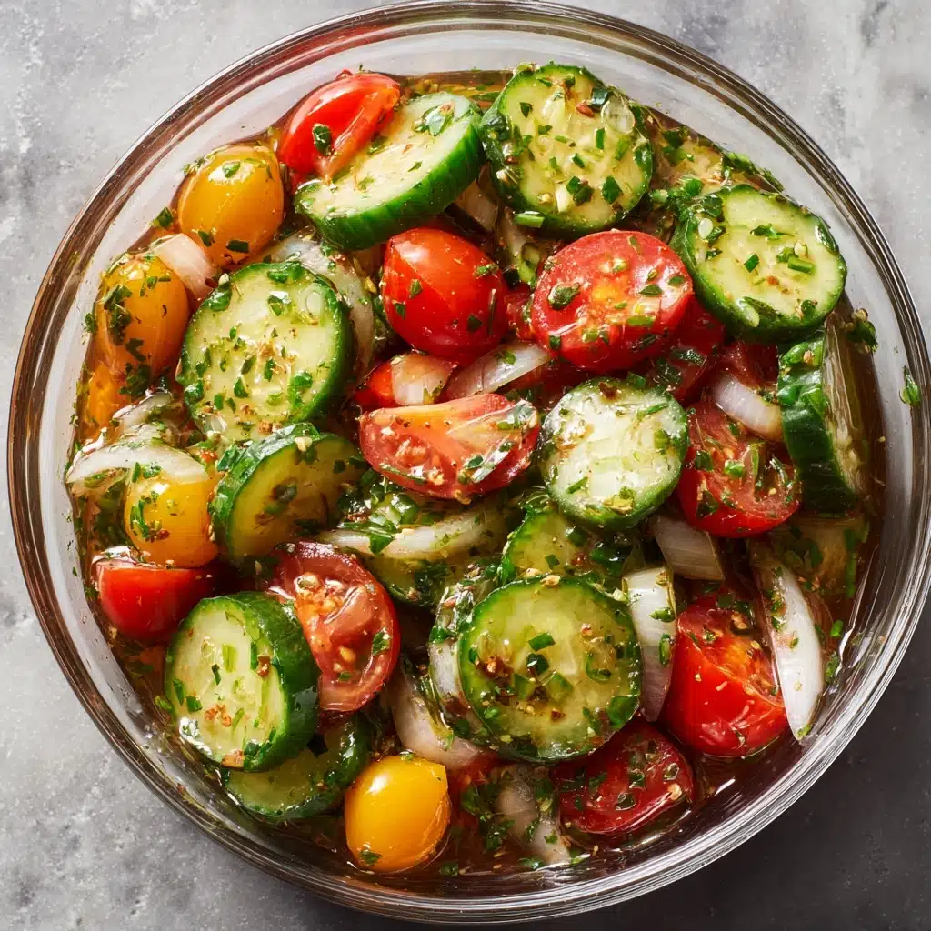 Marinated Cucumbers, Onions, and Tomatoes Recipe - Recipe Image