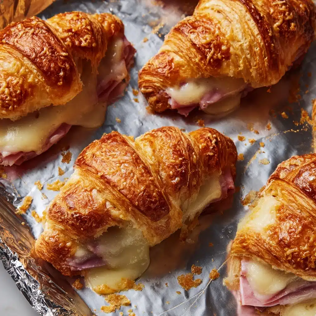 Baked Ham and Cheese Croissants Recipe - Recipe Image