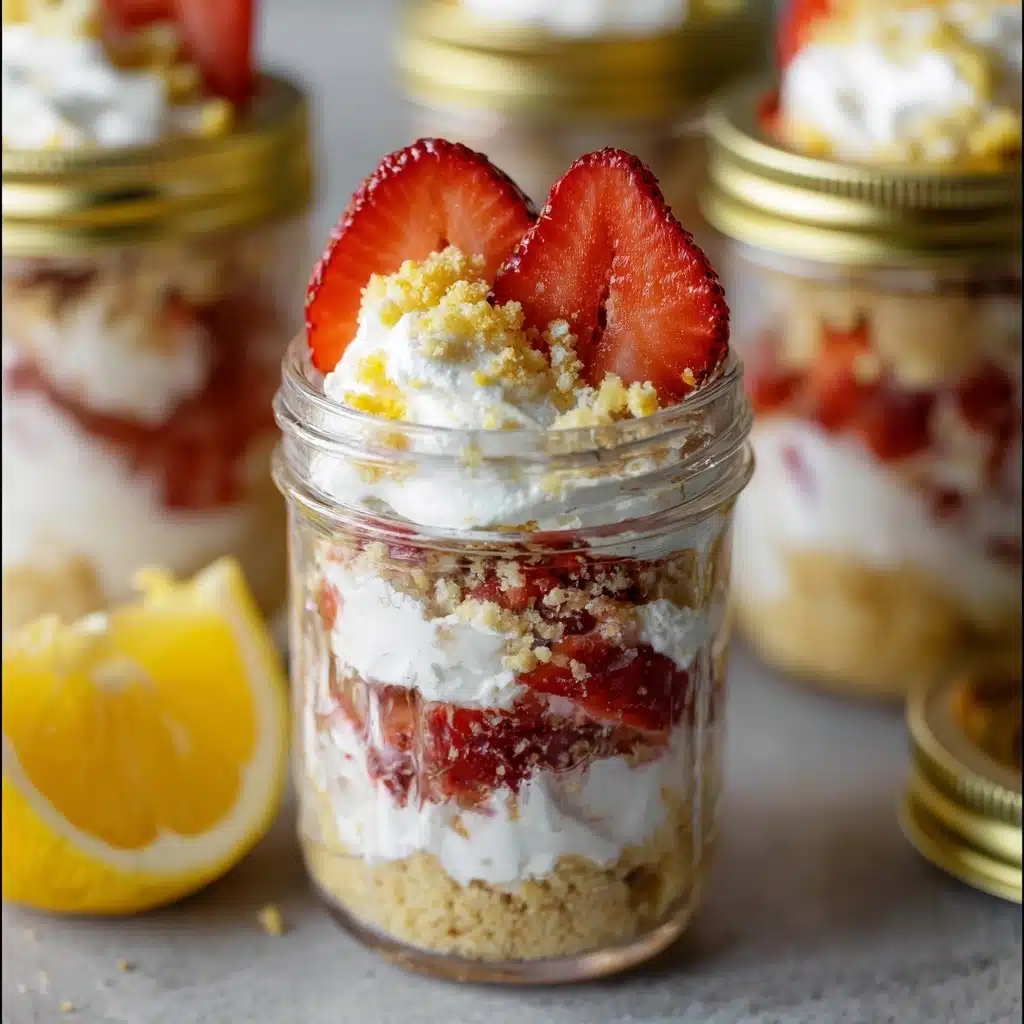 No-Bake Strawberry Cheesecake Jars Recipe - Recipe Image