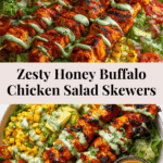 Chopped Honey Buffalo Chicken Skewer Salad Recipe