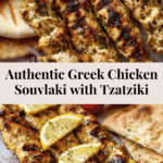 Greek Chicken Souvlaki recipe (Skewers) with Tzatziki Recipe