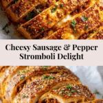Sausage, Pepper and Onion Stromboli (Stuffed Sausage Bread) Recipe