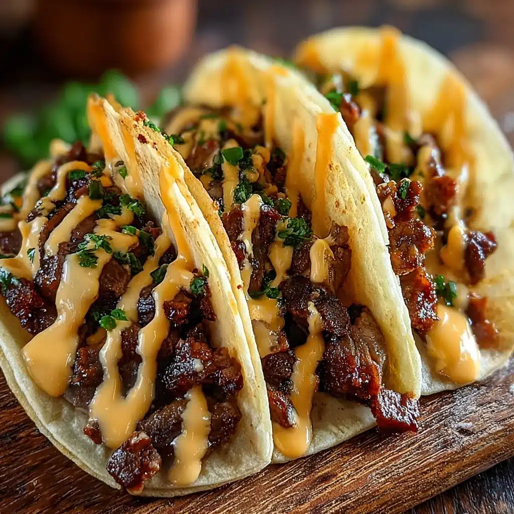 Garlic Butter Honey BBQ Beef Tacos Recipe - Recipe Image