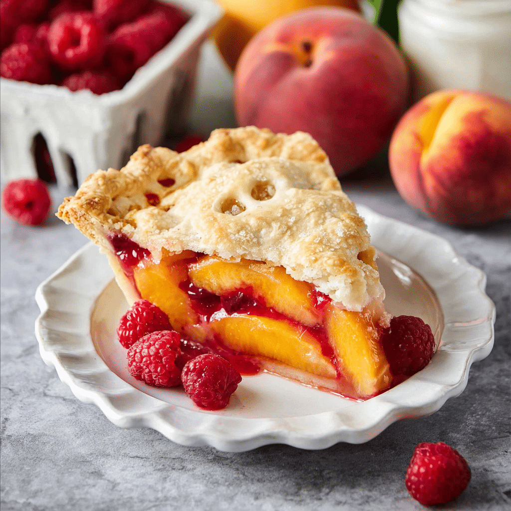 Raspberry Peach Pie Recipe - Recipe Image