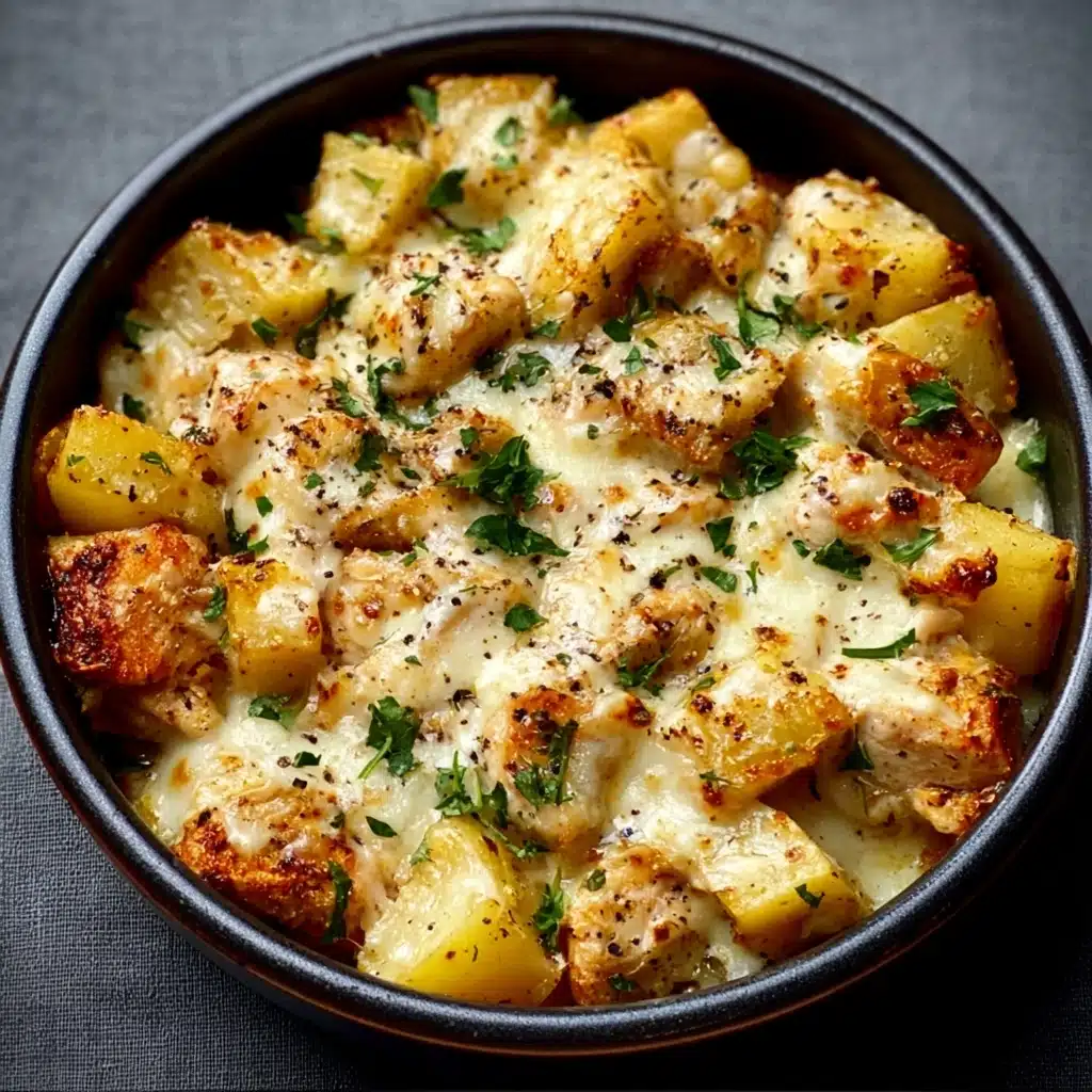 Crockpot Garlic Parmesan Chicken and Potatoes Skillet Recipe - Recipe Image