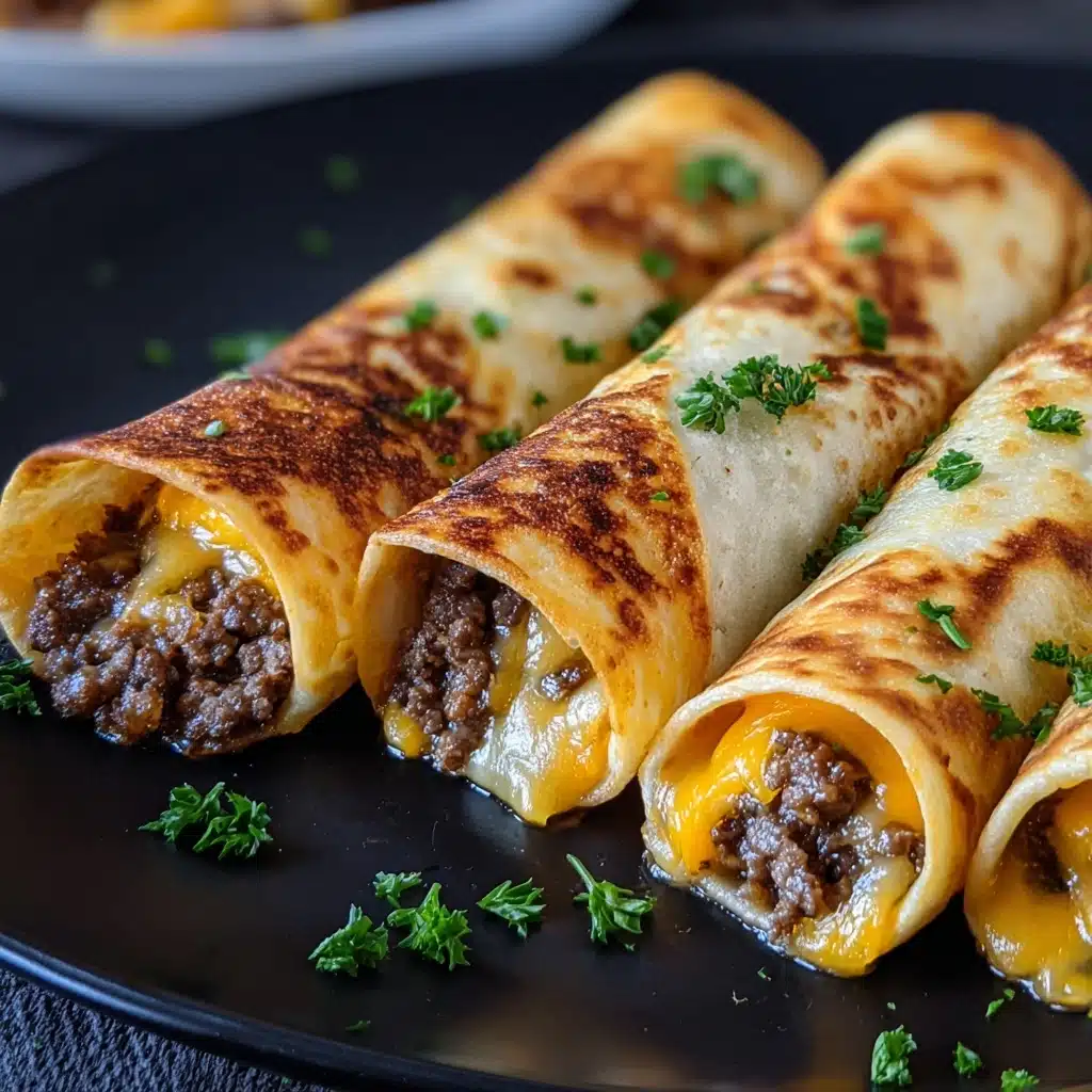 Easy Garlic Butter Beef Cheeseburger Rollups Recipe - Recipe Image