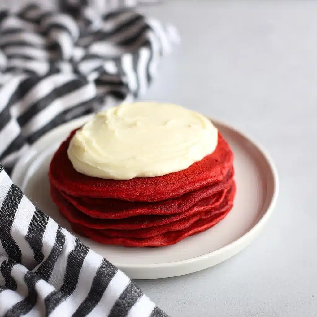 Red Velvet Pancakes with Cream Cheese Frosting Recipe - Recipe Image