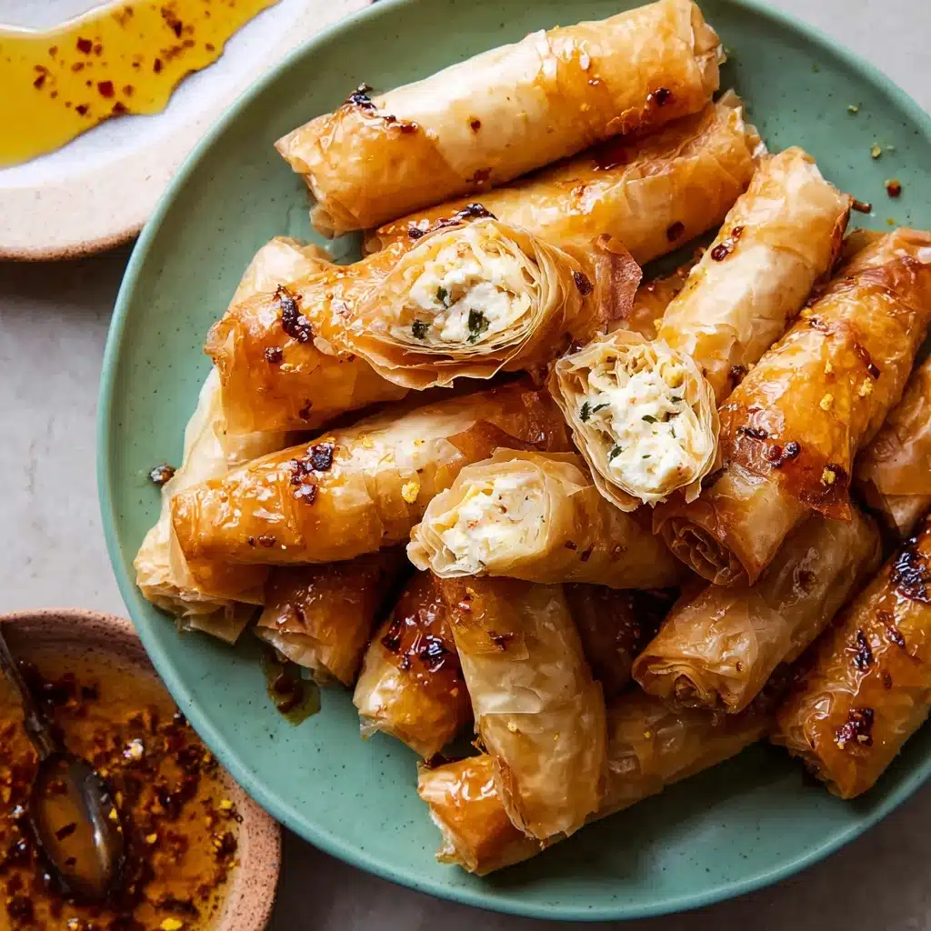 Oven Fried Feta Rolls with Chili Honey Recipe