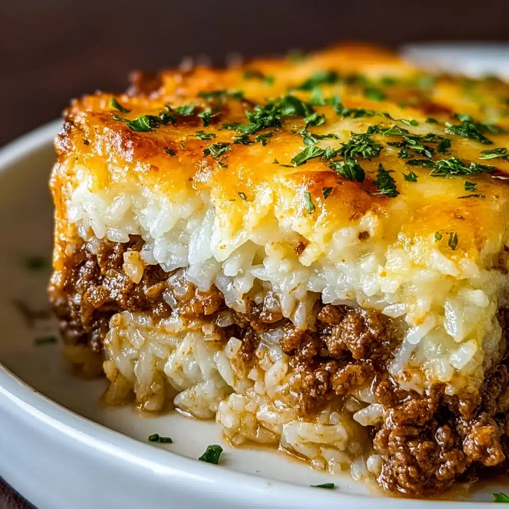 French Onion Ground Beef and Rice Casserole Recipe - Recipe Image