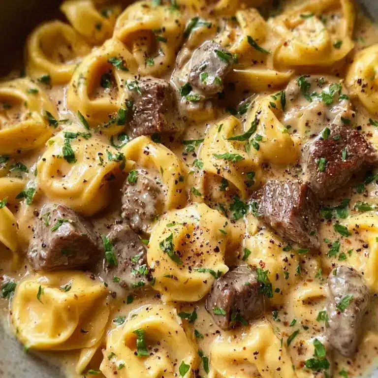 Cheesesteak Tortellini in Creamy Provolone Sauce Recipe