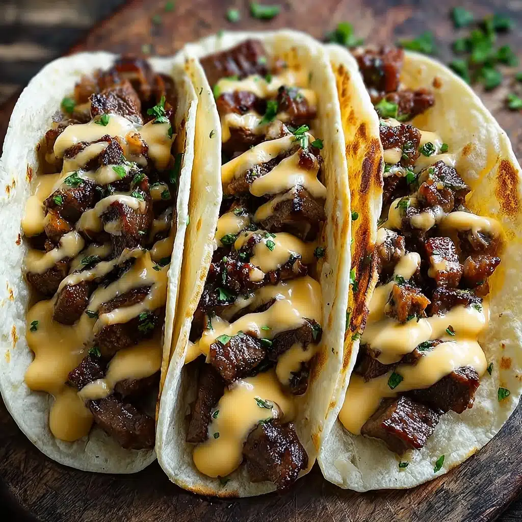 Garlic Butter Honey BBQ Beef Tacos Recipe - Recipe Image