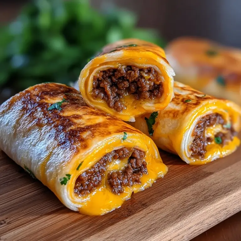 Easy Garlic Butter Beef Cheeseburger Rollups Recipe